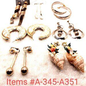 7 pairs of Earrings ,Items # A-345- -A351, wt. 92 grams